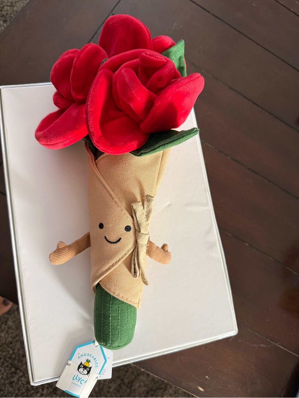 Plush Rose Bouquet Jellycat - Red & Green